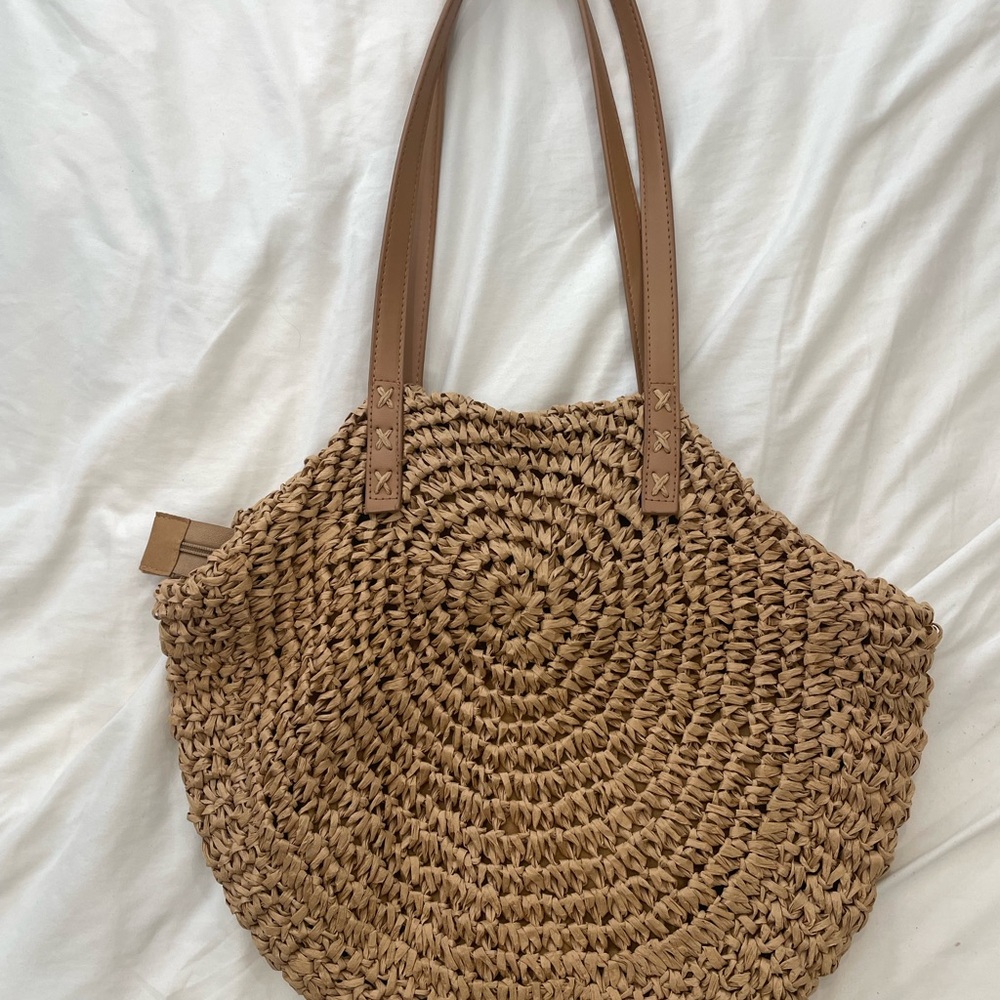 Amazon Brown Woven Tote Bag
